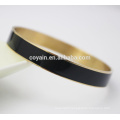 China Manufacture Gold Plated Hammered Unisex Enamel Stainless Steel Bracelet